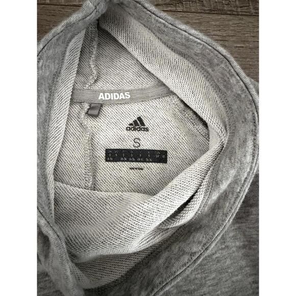 Adidas Sweatshirt Women's Medium Gray Pullover Funnel Neck - Picture 6 of 9
